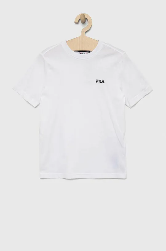 bela Otroška bombažna kratka majica Fila Fantovski