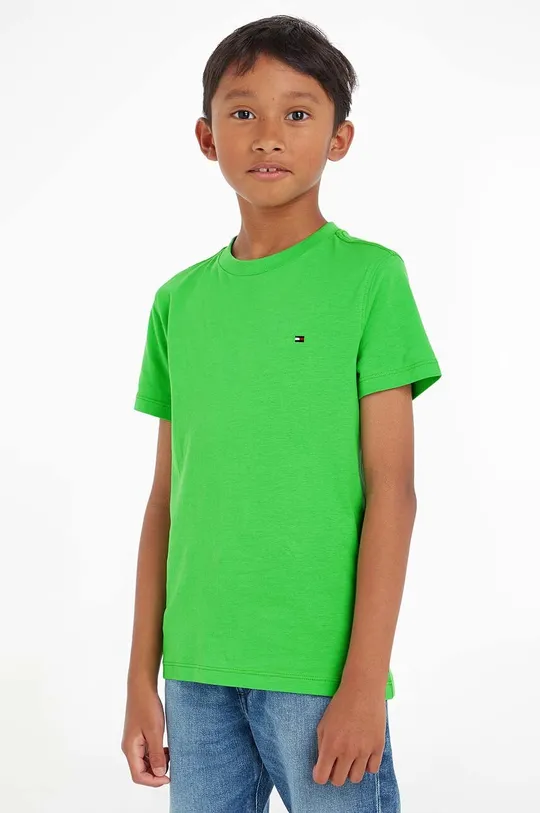 зелений Дитяча бавовняна футболка Tommy Hilfiger Для хлопчиків