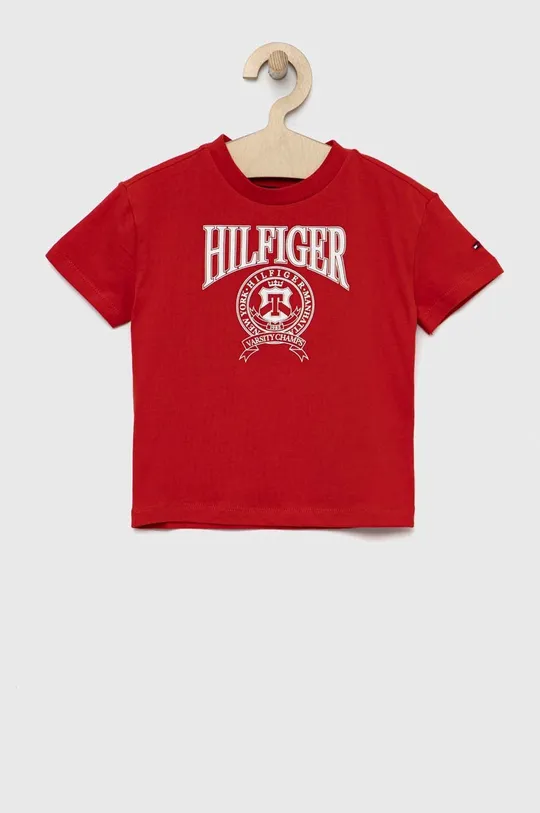 crvena Dječja majica kratkih rukava Tommy Hilfiger Za dječake