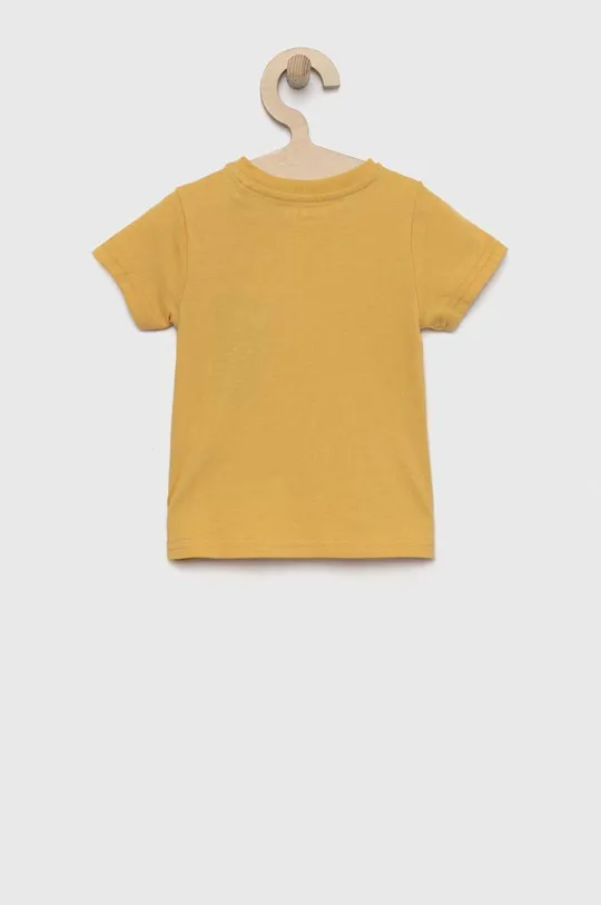 Μωρό βαμβακερό μπλουζάκι Guess κίτρινο