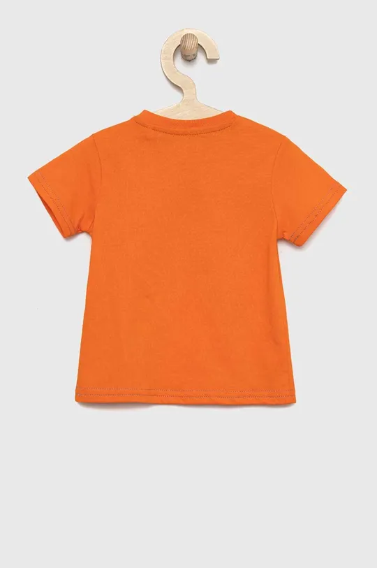 Pamučna majica kratkih rukava za bebe Guess narančasta