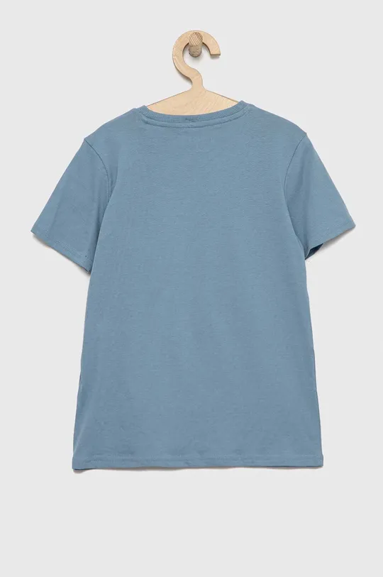 Παιδικό βαμβακερό μπλουζάκι Guess χάλυβα μπλε