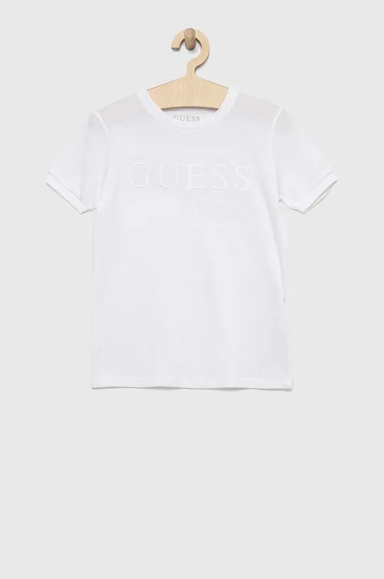bílá Dětské bavlněné tričko Guess Chlapecký