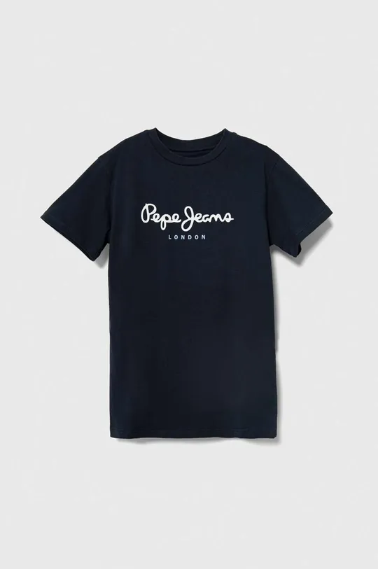 granatowy Pepe Jeans t-shirt bawełniany dziecięcy Chłopięcy