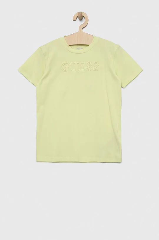 żółto - zielony Guess t-shirt dziecięcy Chłopięcy