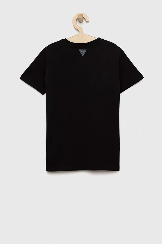 Παιδικό βαμβακερό μπλουζάκι Guess μαύρο