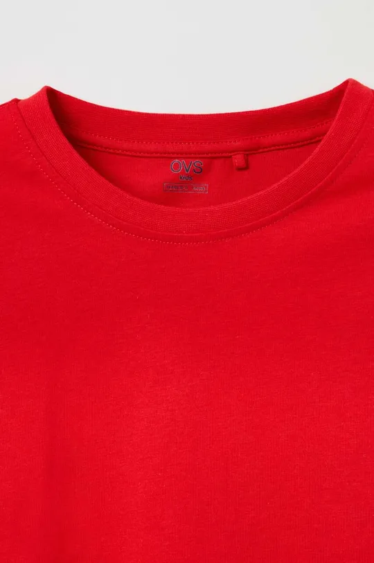 OVS t-shirt bawełniany dziecięcy czerwony