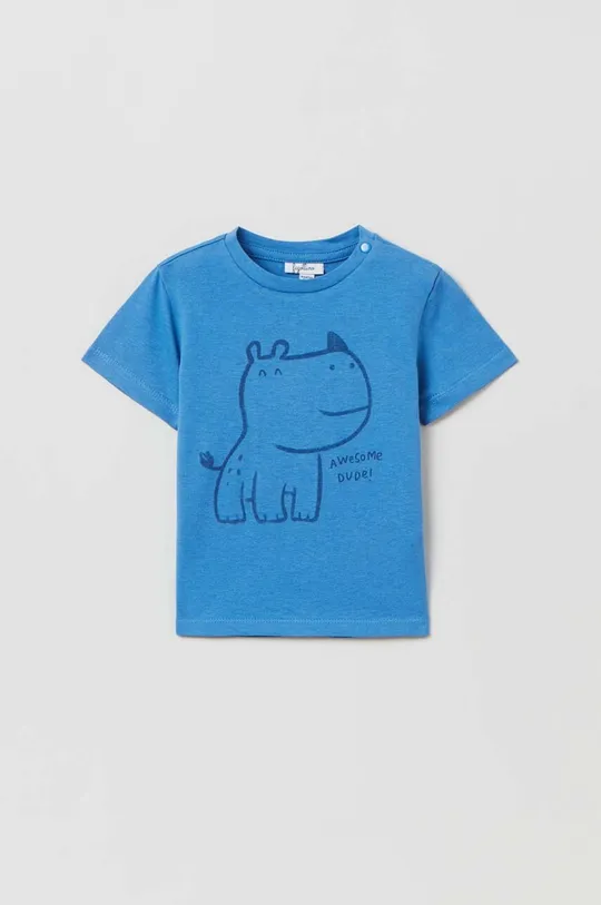 μπλε Μωρό βαμβακερό μπλουζάκι OVS Για αγόρια