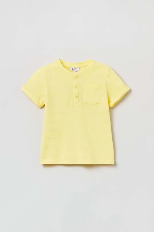 żółty OVS t-shirt bawełniany niemowlęcy Chłopięcy
