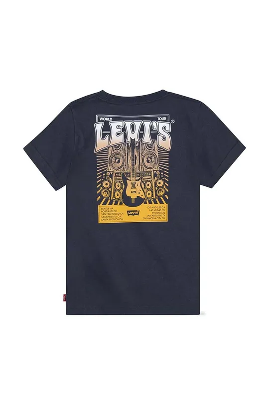 Детская хлопковая футболка Levi's тёмно-синий