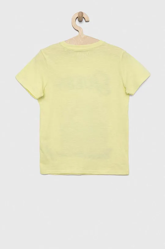 Dětské bavlněné tričko Guess žlutě zelená