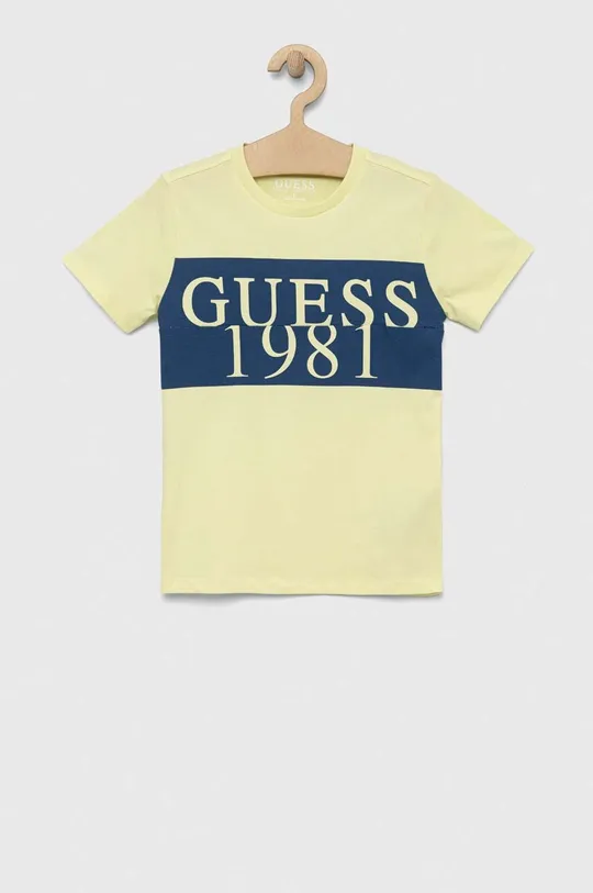 πράσινο Παιδικό βαμβακερό μπλουζάκι Guess Για αγόρια