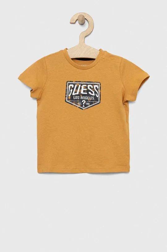 жовтий Дитяча бавовняна футболка Guess Для хлопчиків