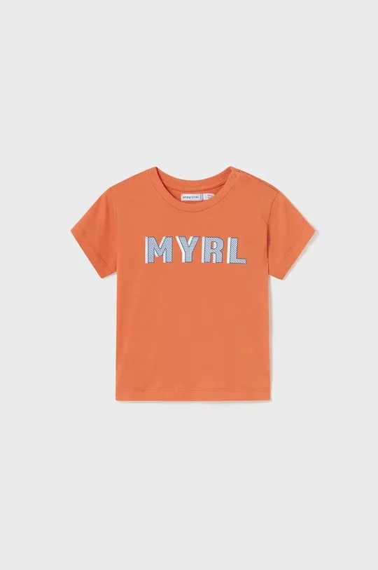 pomarańczowy Mayoral t-shirt bawełniany dziecięcy Chłopięcy