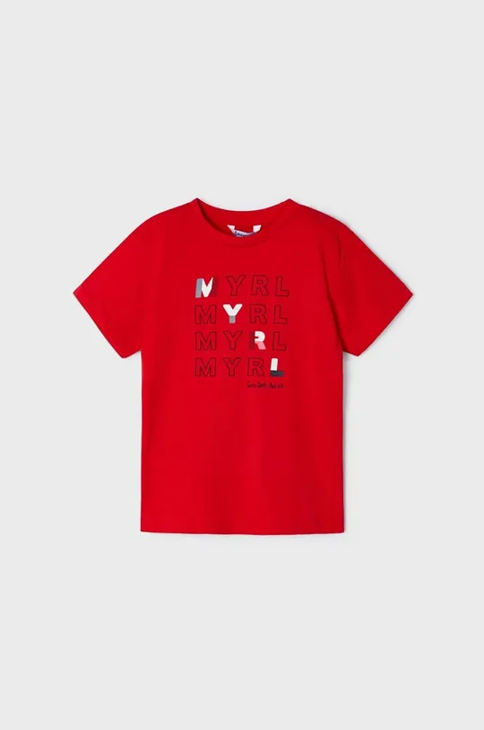 czerwony Mayoral t-shirt bawełniany dziecięcy Chłopięcy