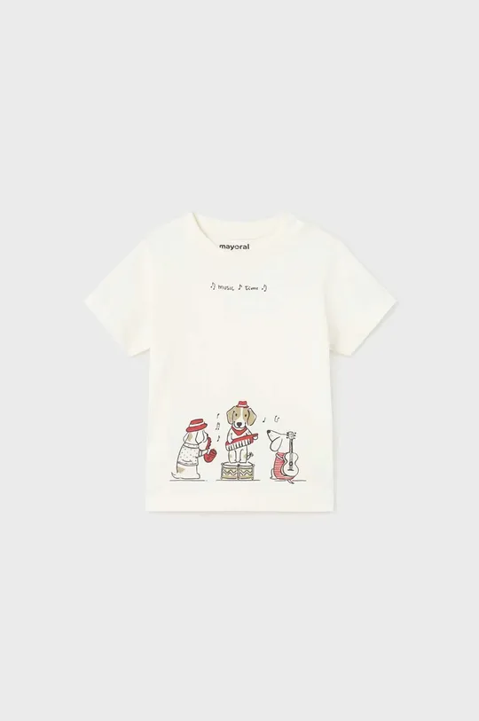 λευκό Μωρό βαμβακερό μπλουζάκι Mayoral Για αγόρια