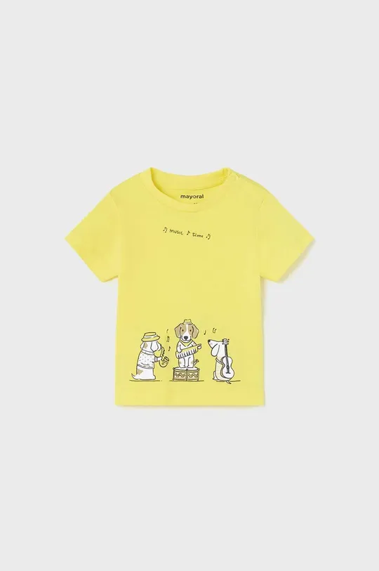 κίτρινο Μωρό βαμβακερό μπλουζάκι Mayoral Για αγόρια