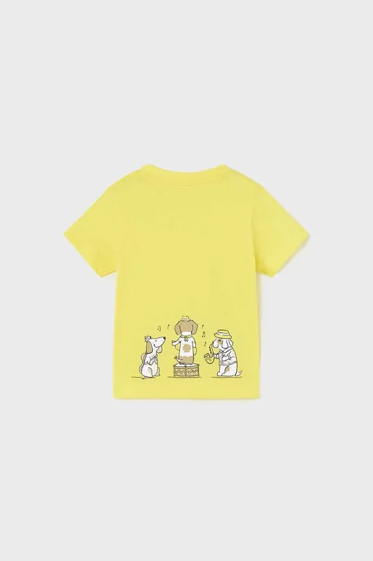 Mayoral t-shirt bawełniany niemowlęcy żółty