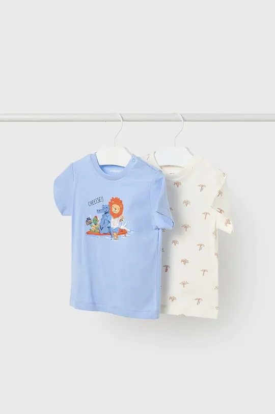 niebieski Mayoral t-shirt bawełniany niemowlęcy (2-pack) Chłopięcy