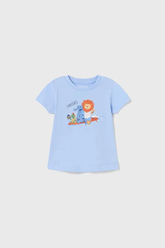 Μωρό βαμβακερό μπλουζάκι Mayoral μπλε