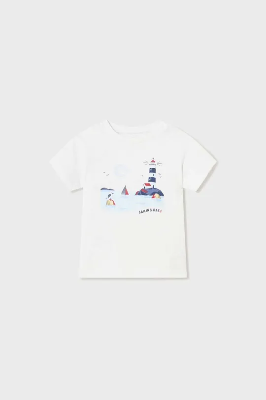 Mayoral t-shirt bawełniany niemowlęcy (2-pack) biały