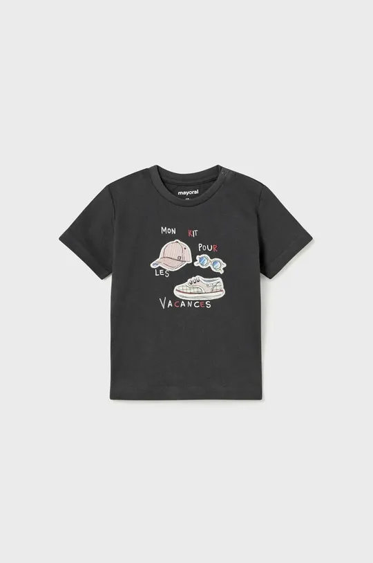 granatowy Mayoral t-shirt bawełniany niemowlęcy Chłopięcy