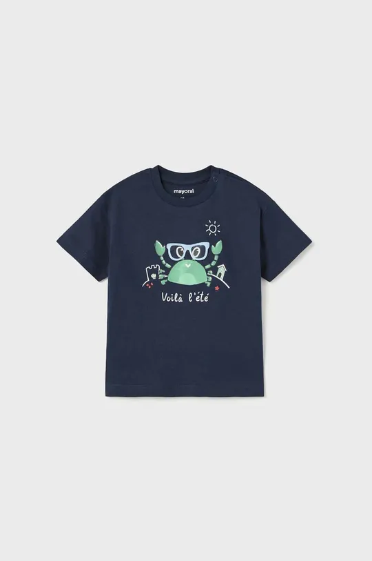 тёмно-синий Детская хлопковая футболка Mayoral Для мальчиков