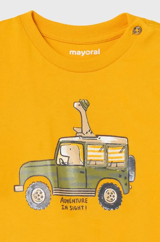 rumena Otroška bombažna majica Mayoral
