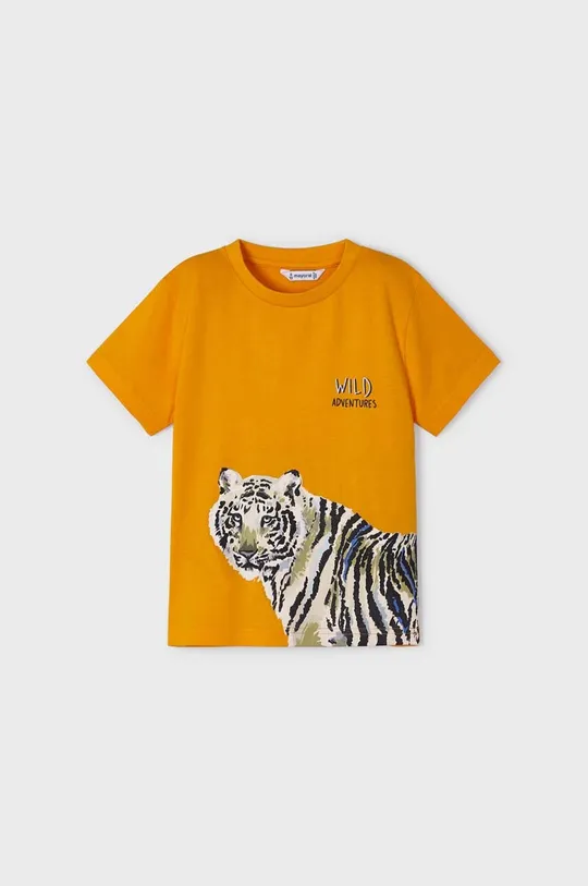 πορτοκαλί Παιδικό βαμβακερό μπλουζάκι Mayoral Για αγόρια
