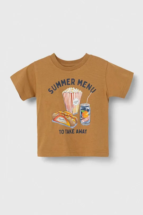καφέ Παιδικό βαμβακερό μπλουζάκι Mayoral Για αγόρια