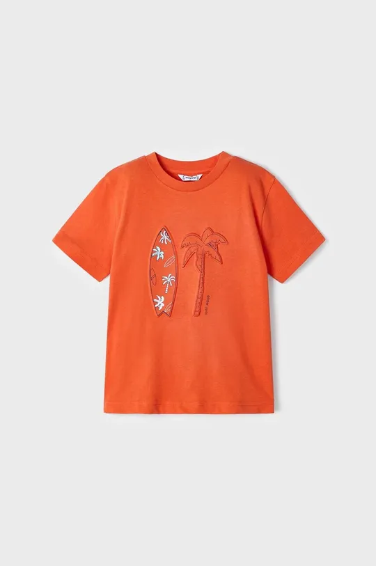 pomarańczowy Mayoral t-shirt bawełniany dziecięcy Chłopięcy