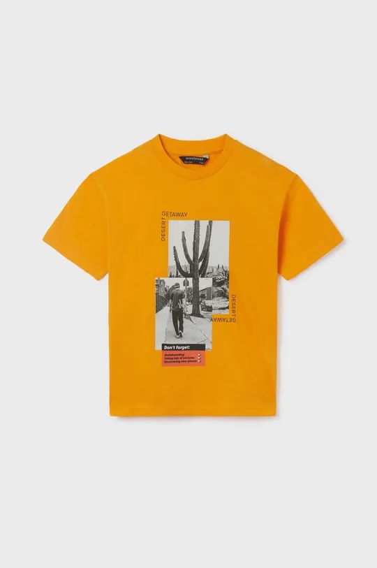 narančasta Dječja pamučna majica kratkih rukava Mayoral