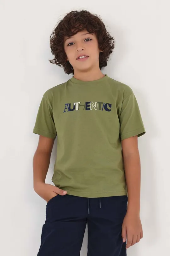 zielony Mayoral t-shirt bawełniany dziecięcy Chłopięcy