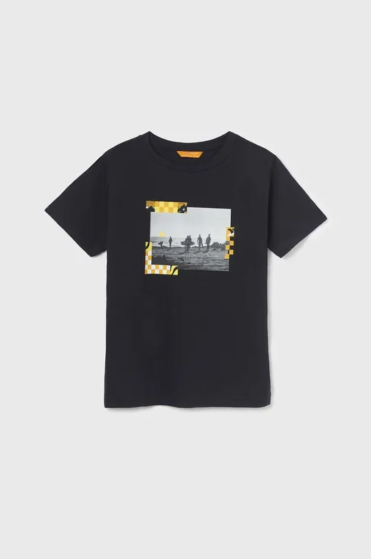 Παιδικό βαμβακερό μπλουζάκι Mayoral μαύρο