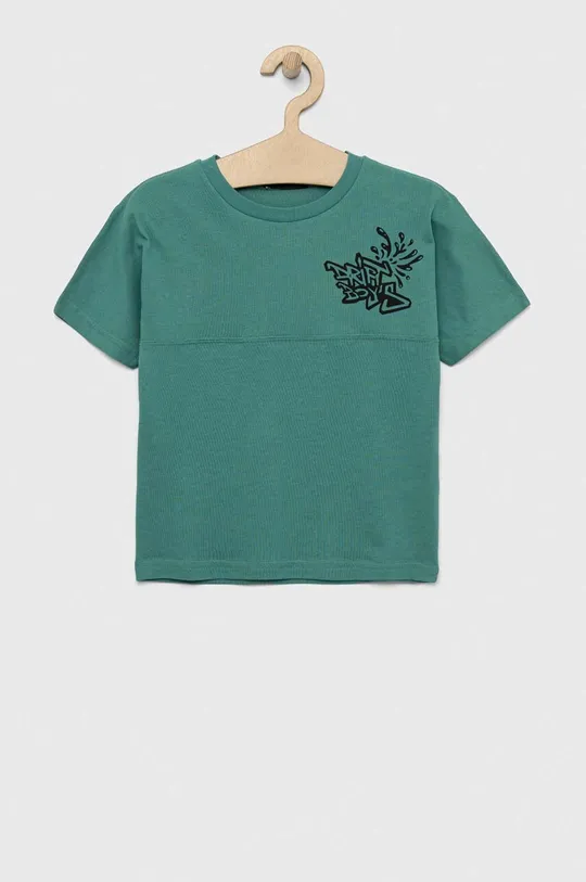 zielony Sisley t-shirt bawełniany dziecięcy Chłopięcy