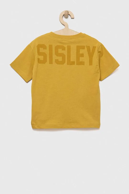 Дитяча бавовняна футболка Sisley жовтий
