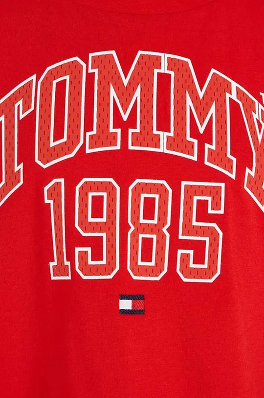crvena Dječja pamučna majica kratkih rukava Tommy Hilfiger