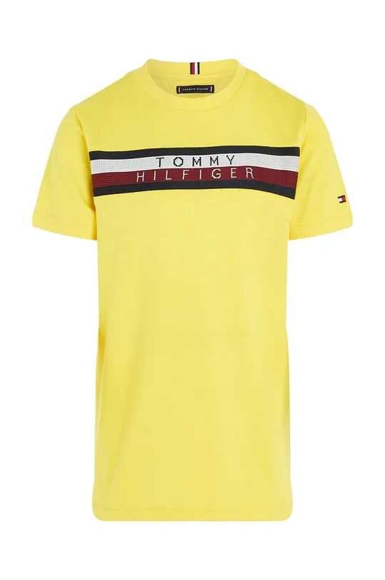 Tommy Hilfiger t-shirt bawełniany dziecięcy żółty