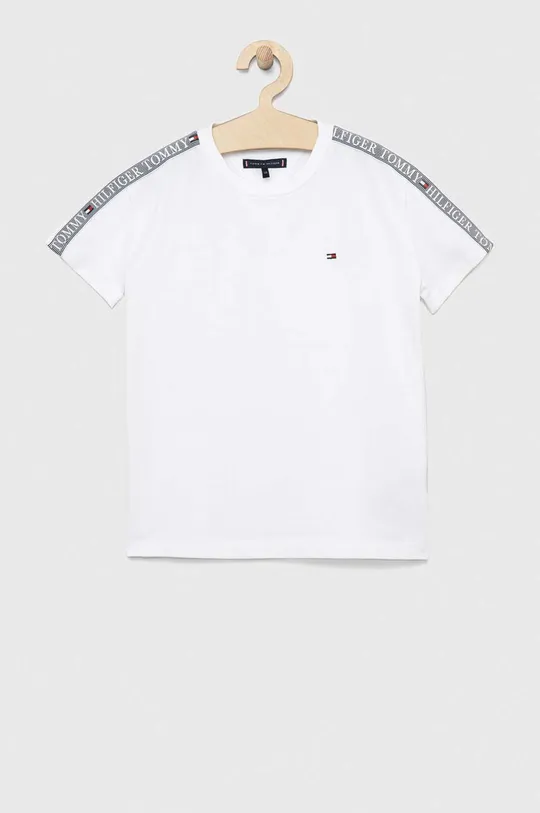 bela Otroška bombažna kratka majica Tommy Hilfiger Fantovski
