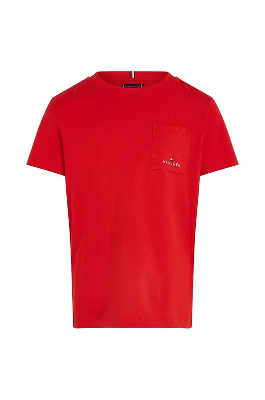 Detské bavlnené tričko Tommy Hilfiger červená