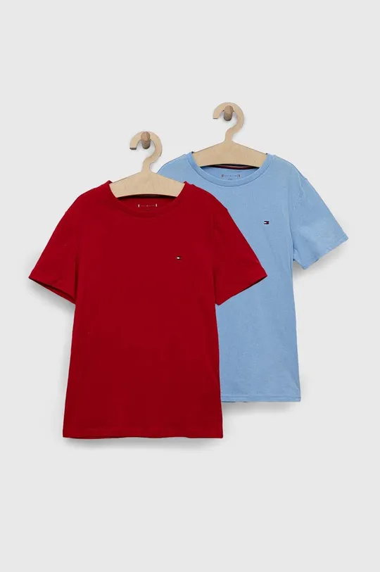 κόκκινο Παιδικό βαμβακερό μπλουζάκι Tommy Hilfiger 2-pack Για αγόρια