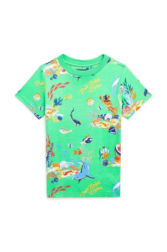 Otroška bombažna kratka majica Polo Ralph Lauren zelena