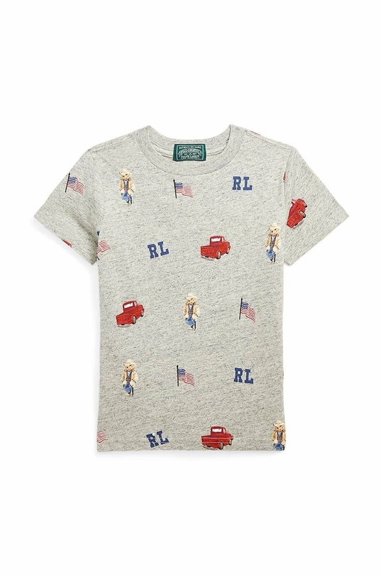 szary Polo Ralph Lauren t-shirt bawełniany dziecięcy Chłopięcy