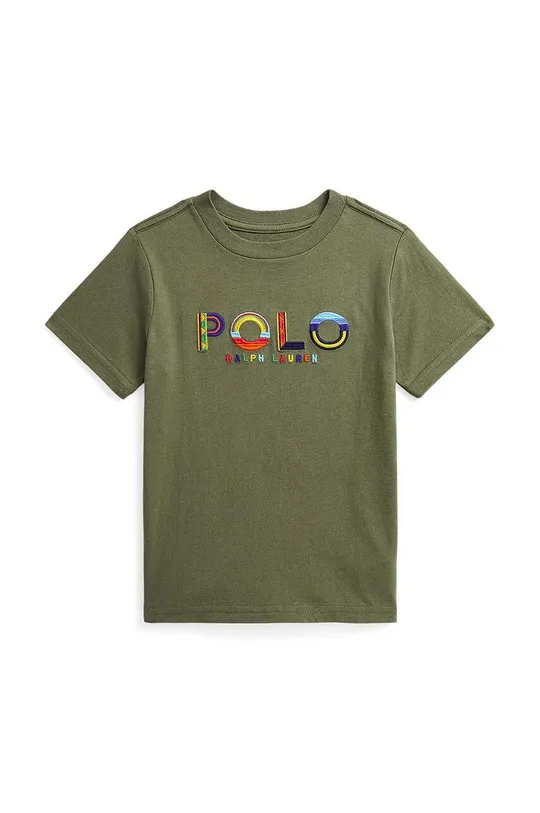 brązowa zieleń Polo Ralph Lauren t-shirt bawełniany dziecięcy Chłopięcy