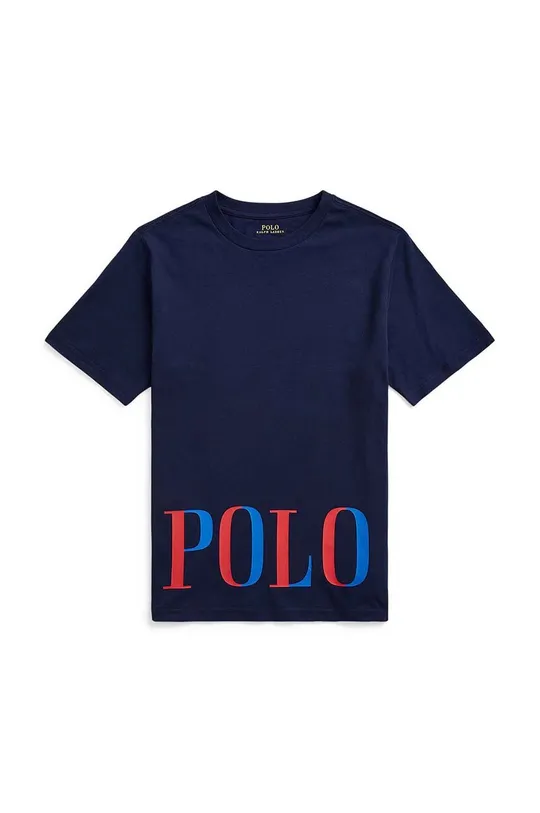 тёмно-синий Детская хлопковая футболка Polo Ralph Lauren Для мальчиков