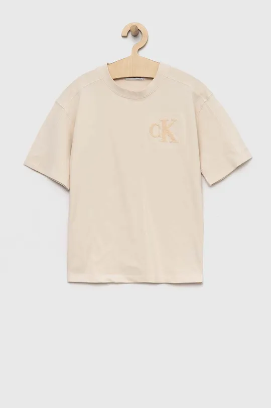 béžová Dětské tričko Calvin Klein Jeans Chlapecký