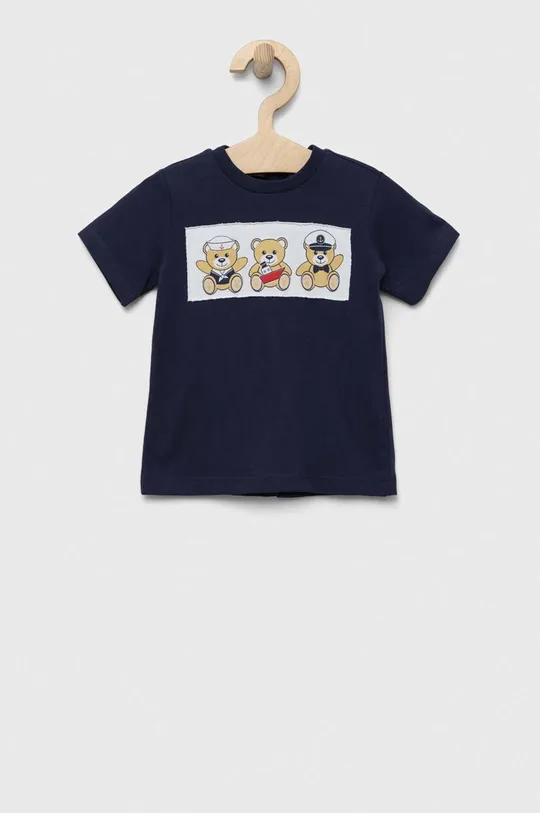 granatowy Birba&Trybeyond t-shirt bawełniany niemowlęcy Chłopięcy