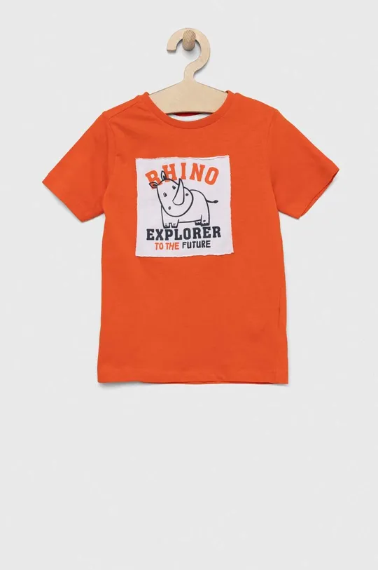 Birba&Trybeyond t-shirt bawełniany dziecięcy pomarańczowy