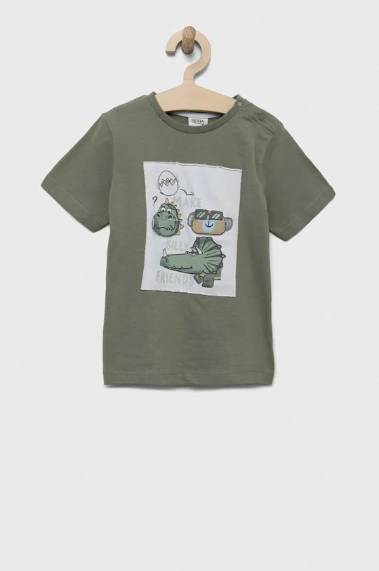 zielony Birba&Trybeyond t-shirt bawełniany niemowlęcy Chłopięcy