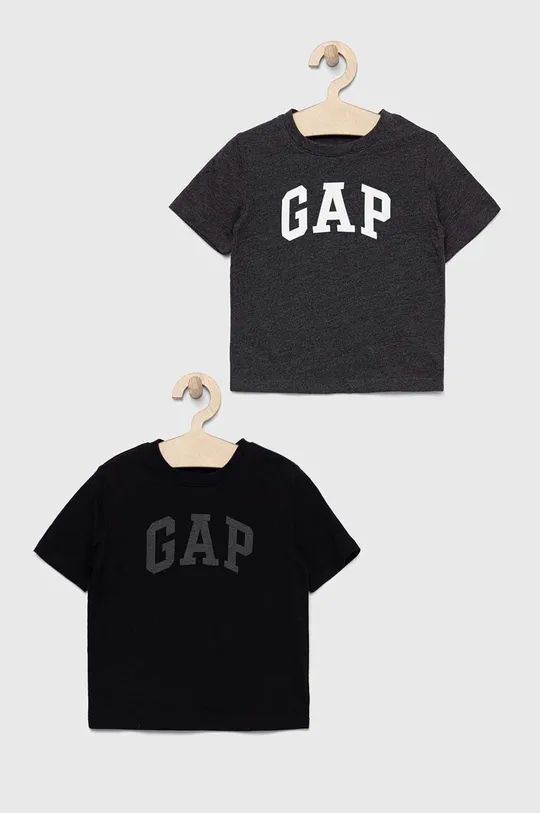 чёрный Детская хлопковая футболка GAP 2 шт Для мальчиков